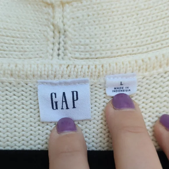 Striped Cream and Black Women's Sweater - Picture 4 of 5